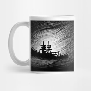 Vision of a shipwreck illuminated in the deep Mug